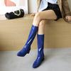 Shoes Red patent leather boots women's autumn and winter new thick heel sleeve tall women's boots pointed versatile women's large size