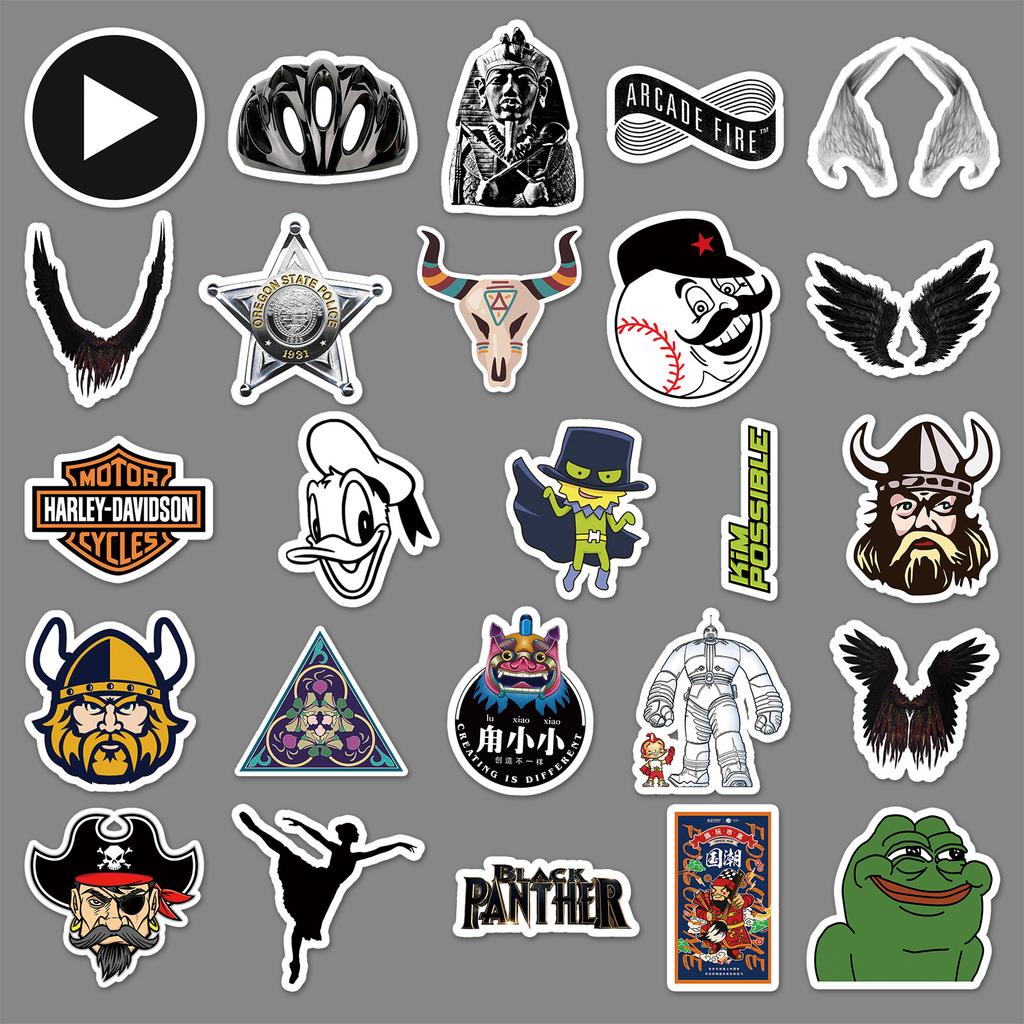 50 Fotografií Personalizované Rockové Graffiti Trendy Kufr Laptopy Koloběžky Mobilní Telefony Vodotěsné Dekorativní Samolepky