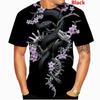 Summer Round Neck 3D Snake Pattern Print Top Fashionable Casual Short Sleeved Men's T-shirts