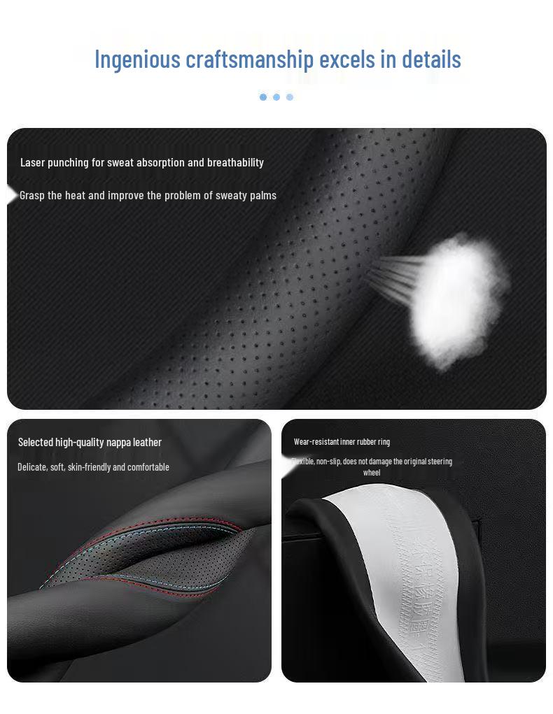 Husa Volan BYD Tang L: Piele Nappa, Anti-Alunecare, Accesoriu Interior DMI