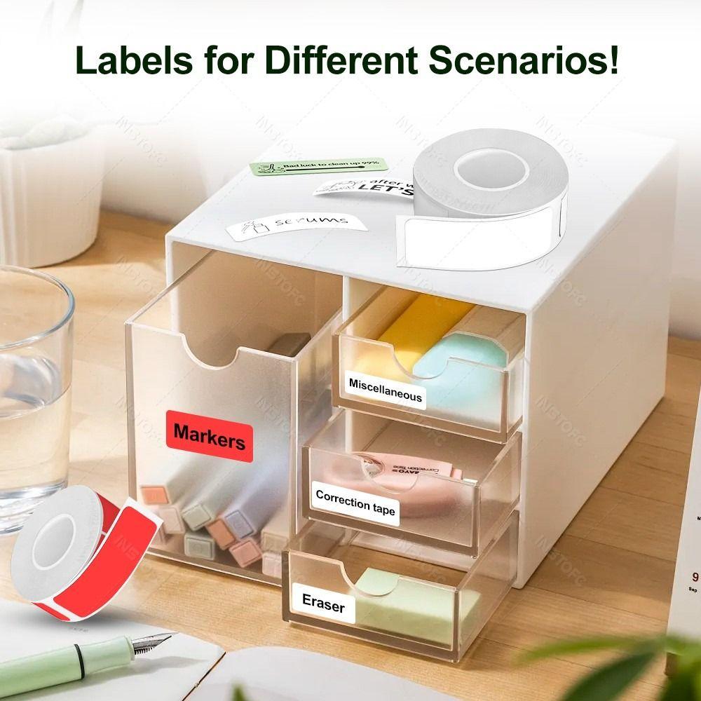 12mm×40mm Adhesive Label Maker Paper 160/Roll Self-Adhesive Labels Thermal Paper  Portable Printer