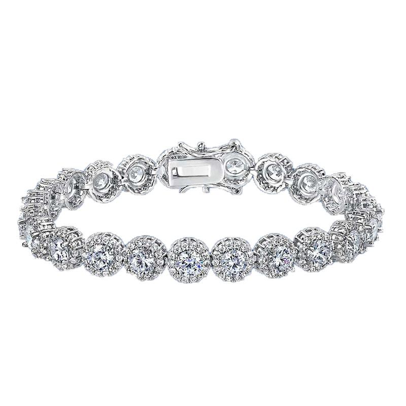 High-end fashion bracelet hip-hop single row full of diamonds zircon jewelry men s and women s hot tennis chain 6.5inch (16.5cm)