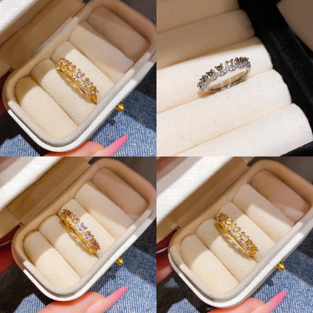 Heart Shape Zircon Open Ring Copper Minimalist Fashion Hand Jewelry For Women