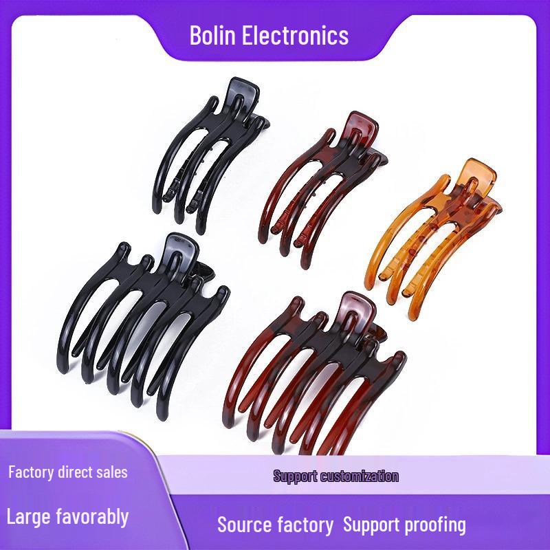 

Черный Пластиковый Средний Зажим-Краб для Парика - Пучок «Птичье Гнездо» и Расческа для Хвоста с Длинными Зубьями