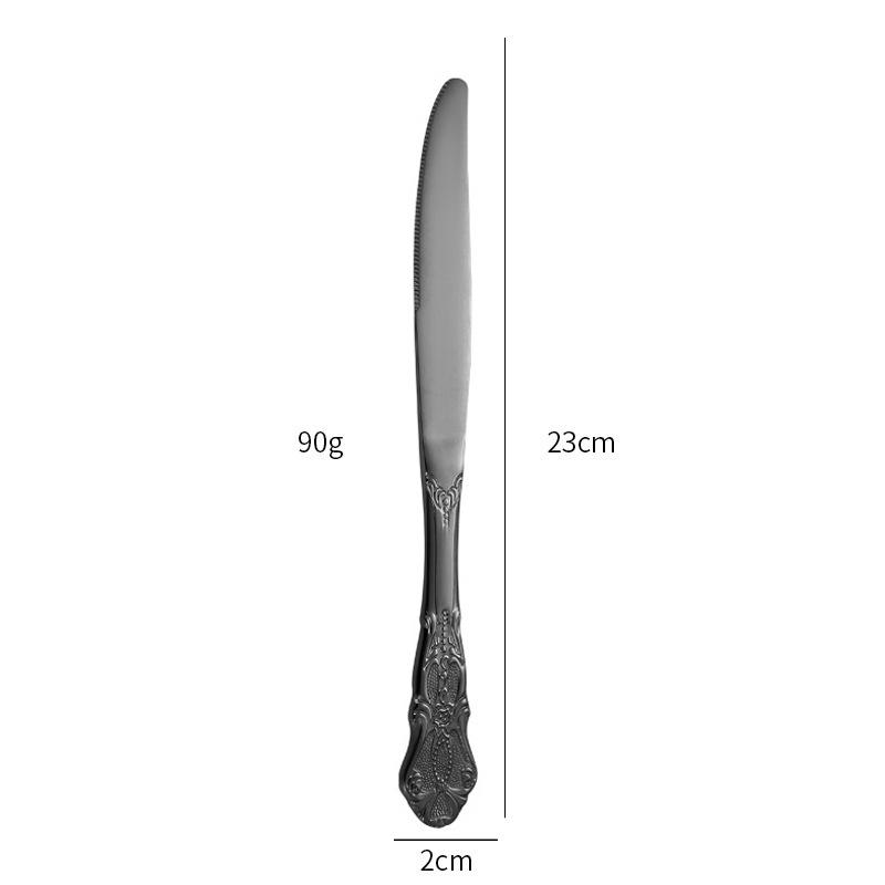 European Style Stainless Steel Steak Knife, Fork, and Spoon Set for Western Restaurant or Household Use