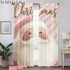 2 Stück, 2D-Flachdruck Druck Vorhänge Frohe Weihnachten Weihnachtsmann_ Frohe Polyester Einfache Installation (ohne Stange) Geschenke für Zimmer,