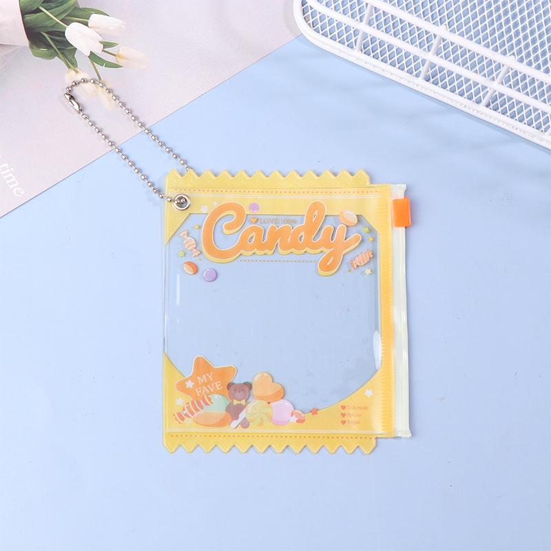 

Мультяшные прозрачные ПВХ пылезащитные сумки для хранения кукольная витрина с брелоком мини-коробка для кукол органайзеры сумки жёлтый