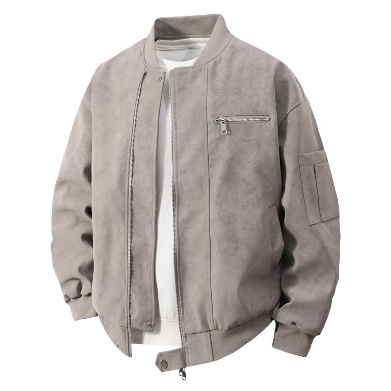 Men's American Retro Motorcycle PU Leather Jacket - Autumn/Winter Trendy, Handsome, Loose Casual Flight Style
