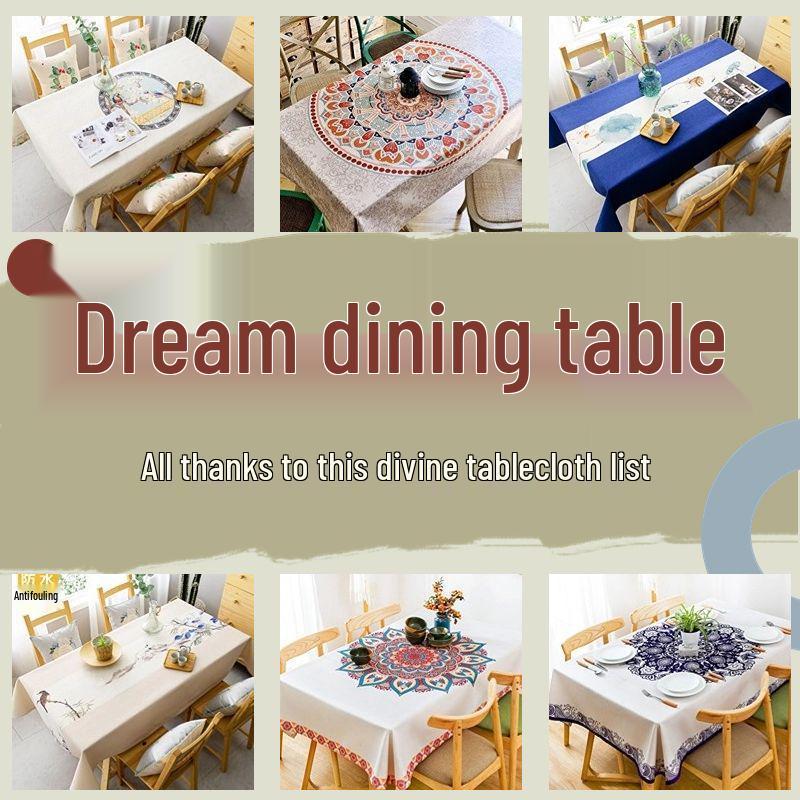 2026 Thickened Heat-Resistant Cotton-Linen Tablecloth: Dustproof for Rectangular, Coffee, Small Round & Square Tables.