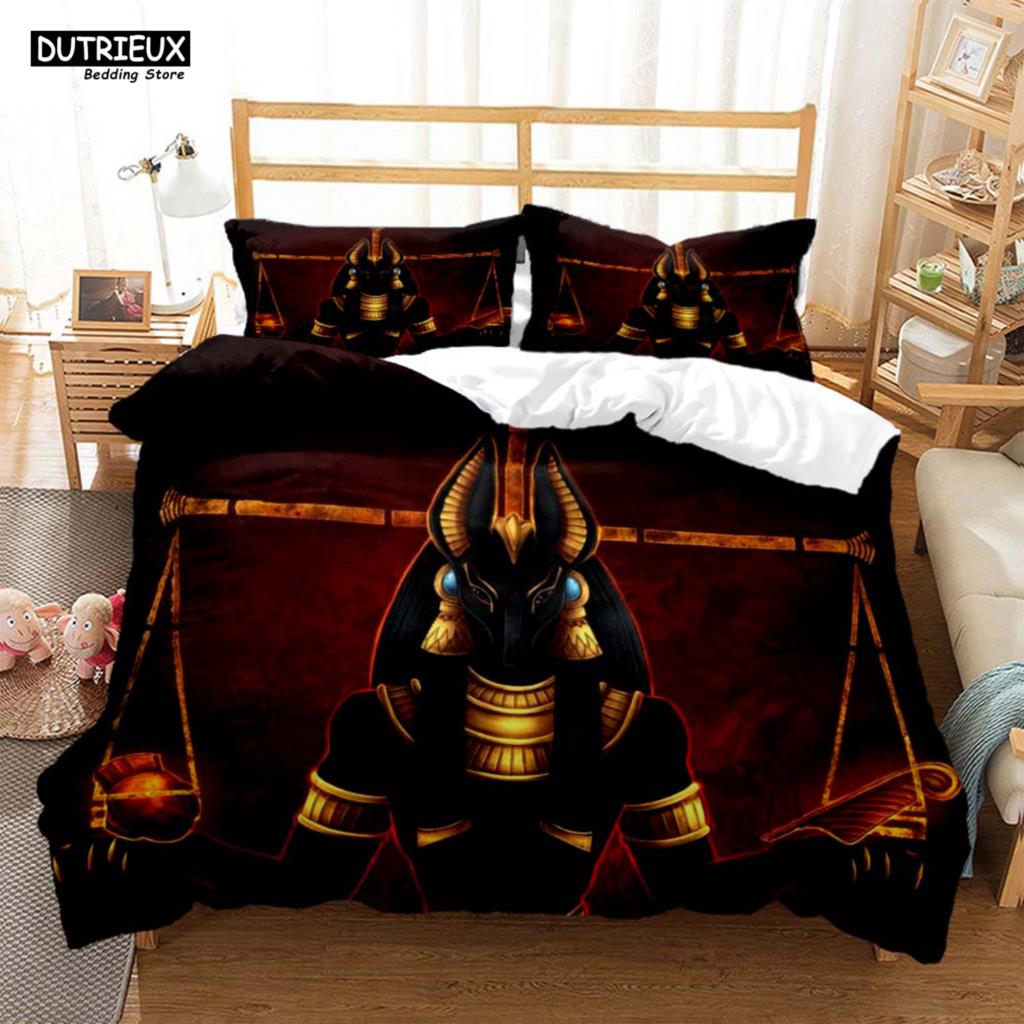 Alte Ägypten Myth Anubis Hd Printed Bedding Queen Bedding Set Soft And Comfortable Personality King Size Bedding Set