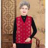 Old man spring and autumn winter clothes women's vest grandma wearing vest old lady knitted cardigan mother sweater vest