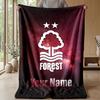 Nottingham Forest FC Individueller Name Text Flanelldecke Fußball Logo Personalisierte Fleece-Kuscheldecke Besonderes Geschenk für Sofa Schlafzimmer Zuhause