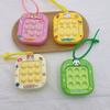 Yousheng Keychain Pendant Cartoon Cat Panda Design Whack-a-mole Toy Key Chain with Braided Lanyard Stress Relief Pressable Silicone Bubbles