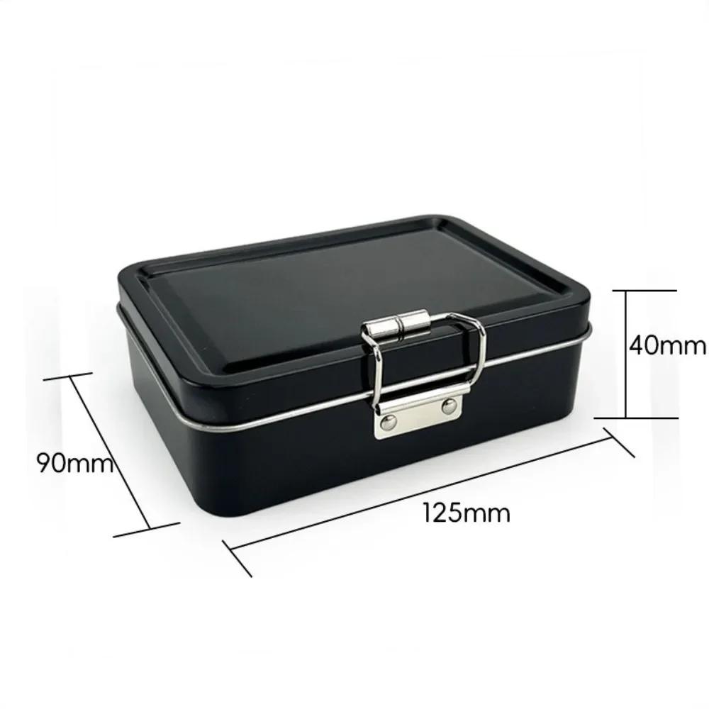 Flip Cover Buckle Iron Box Metal Solid Color Fishing Craft Storage Tin Multifunctional Durable Fishhook Organizer Case
