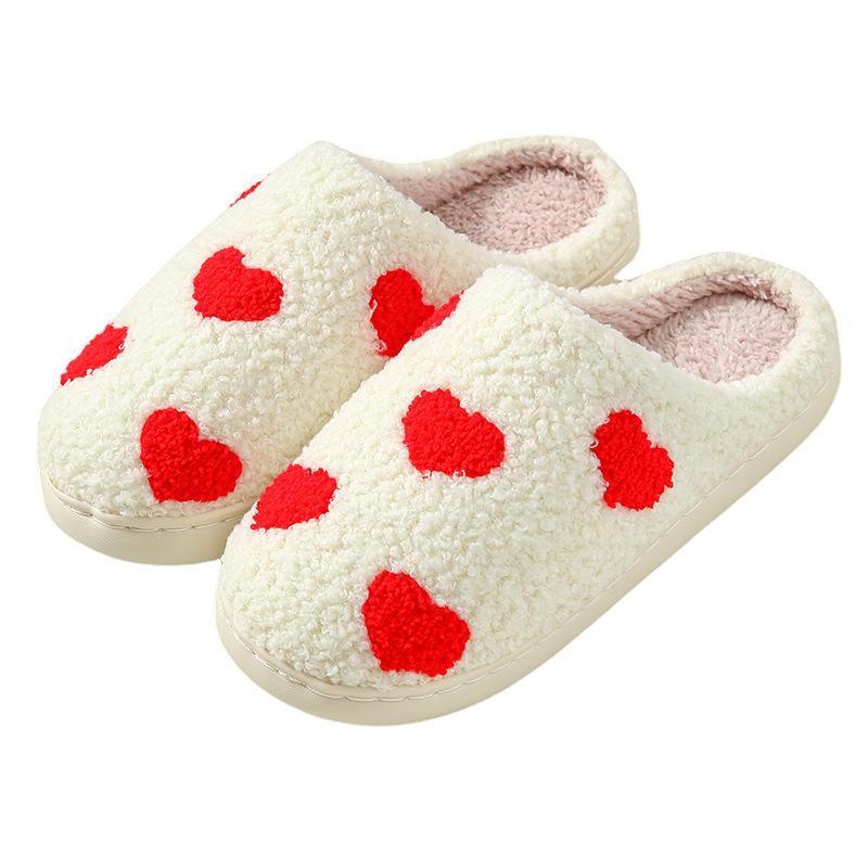 2025 new love mushroom warm thickened plush home indoor cotton slippers cute autumn and winter non-slip