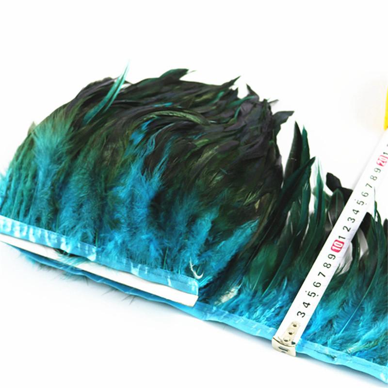 10Meters/Lot White Colored Rooster Feather Trim Ribbon Tape Skirt Fringe Pheasant Feathers For Crafts Diy Jewelry Clothes Plumas