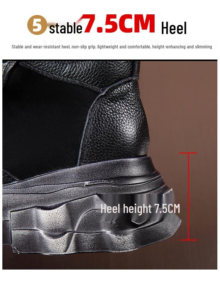 Dámské kotníkové boty z pravé kůže, černé: Lehká, Silná podrážka, Britský styl, Podzim/Zima 2025.