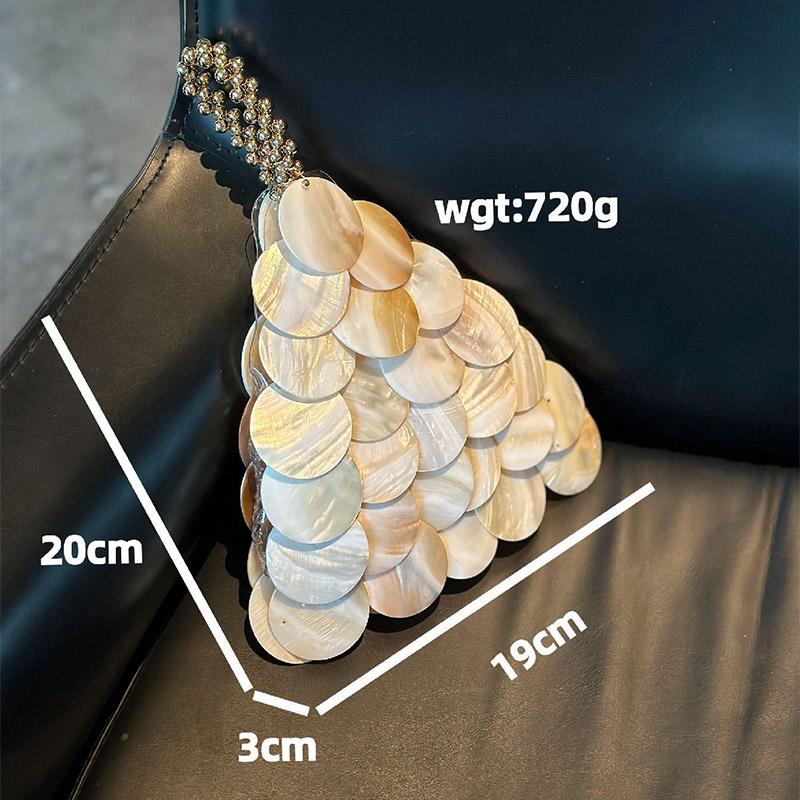 Luxury Banquet Bag Elegant Women's Hand-woven Beaded Natural Shell Bag Fashiable High-end Travel Shoulder Bag Creative Handbag