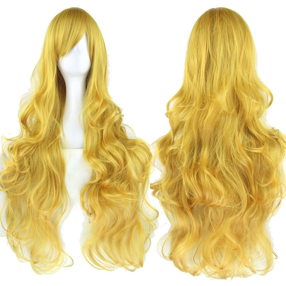 Heat Resistance Long Curly Hair 80cm Women Wave Hairpiece Universal Anime Cosplay Wigs  Halloween