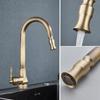 Kitchen Faucet Pull Out Cold and Hot Faucet Washing Basin Rotatable Basin Sink Taps Anti Splash Antique Bronze Kitchen Water Tap