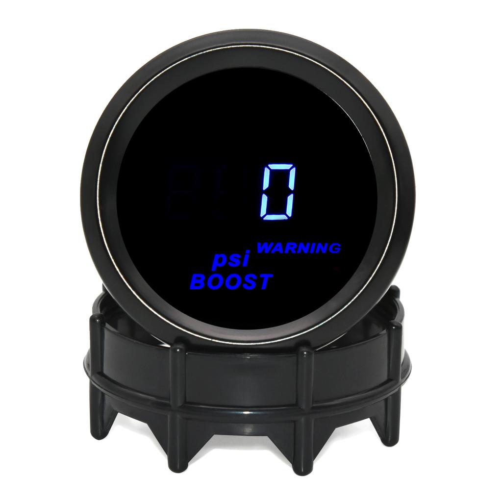 Car Digital Gauge 52mm Turbo Boost PSI BAR Oil Pressure Oil Water Temp Gauge Voltmeter Tachometer RPM Meter With Warning Light