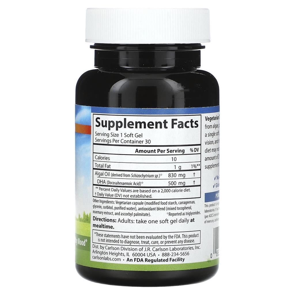 Plant-Based Dha, 500Mg, 30 Veggie Softgels