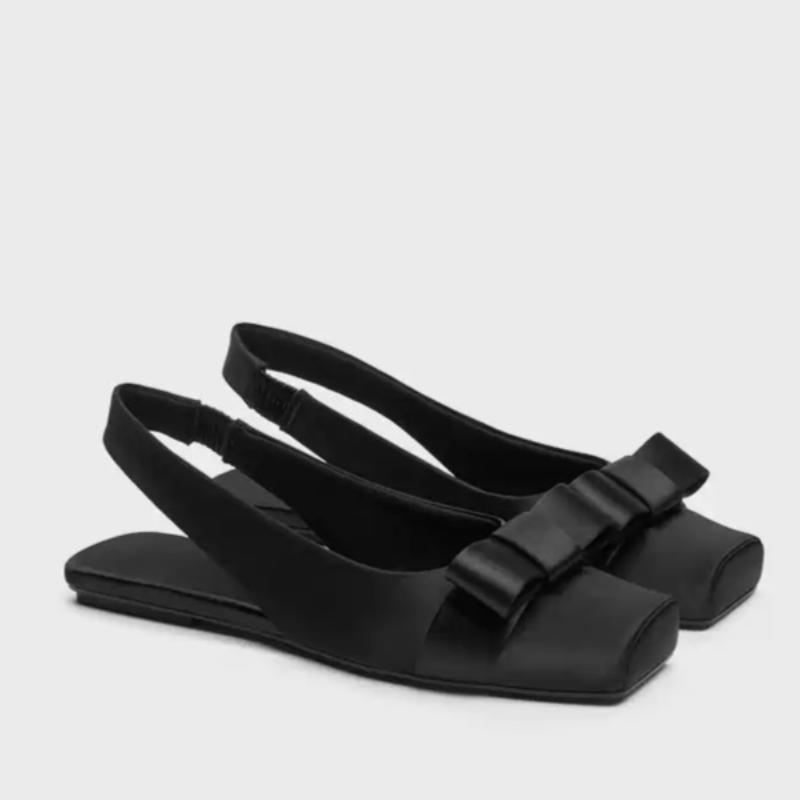 

Балетки Женские тапочки Бант Мода Квадратный носок Обувь Летние Женские Сандалии Дизайнер 2025 Путешествия Пляжная обувь Платье Женские Шлепанцы 35 чёрный