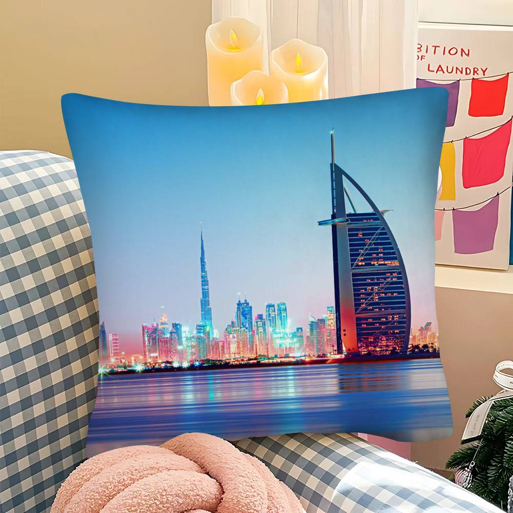 1 Stück Weltstädte Reise Rom Sydney Paris Dubai Kissenbezug Mode Quadratischer Kissenbezug Schlafzimmer Sofa Raum Ins Dekoration Freizeit