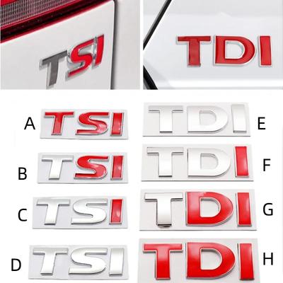לוגו TDI TSI ממתכת תלת-ממדית תא מטען אחורי פגוש צד סמל רכב מדבקות לרכב עבור Golf JETTA PASSAT MK4 MK5 MK6 מדבקות רכב