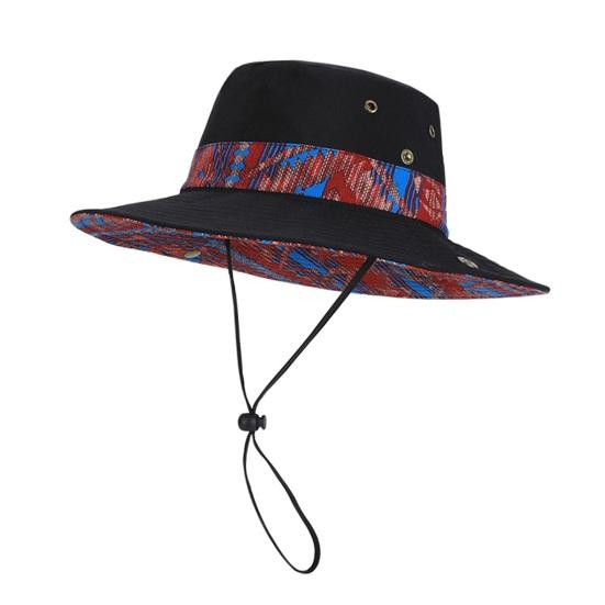 Панама с очень широкими полями, регулируемая посадка, этнический стиль, ковбойская, рыбацкая шляпа чёрный