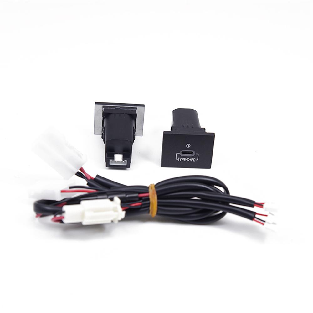 PD Type C QC3.0 USB Port Fast Charger Socket Panel Mount Kit for Ford Focus MK2