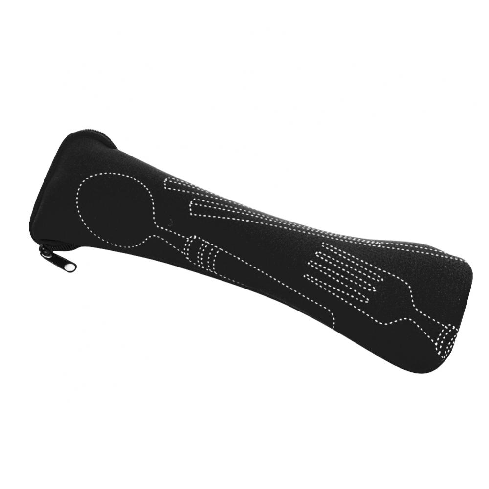 Tragbare Besteck-Reißverschlusstasche Outdoor-Reisen Camping Recycelbares Essgeschirrset Bestecktasche Aufbewahrungstasche