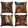 Neuer Weihnachten Bedruckter Kissenbezug Weihnachten Elch Zuhause Sofa Dekoration Kissenbezug Nachttischkissen
