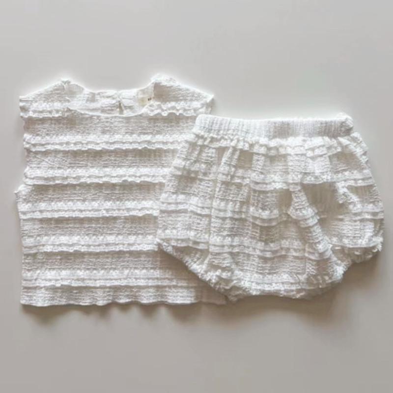 

Summer Toddler Girl Solid Clothes Fashion Baby Girl Sleeveless Top + Bottom Shorts Kids Girl Clothing 100