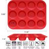 12 Cups Silicone Muffin Pan, 2 Pack Non-Stick Cupcake Pans Silicone Muffin Tray Baking Pan for Making Muffin Cakes, Cupcake, Bread, Tart, Egg Bites