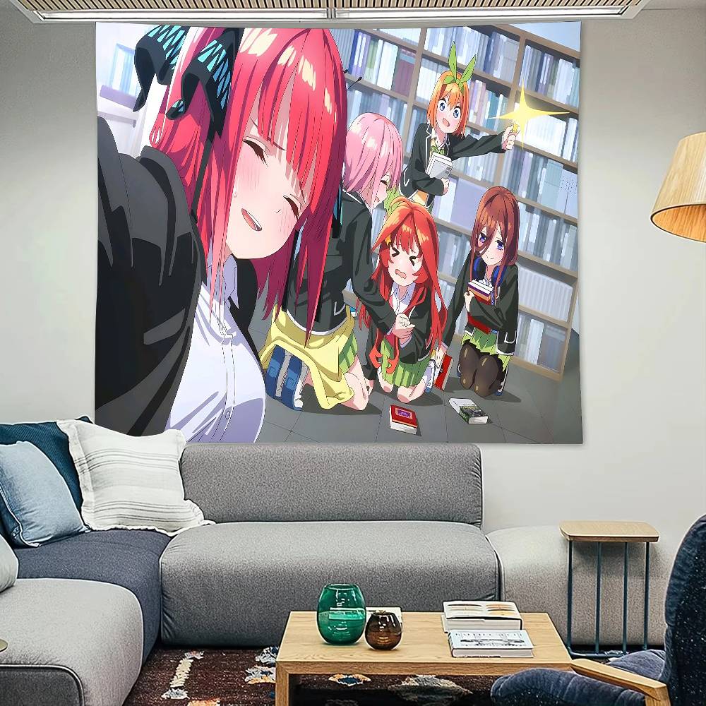 TThe QQuintessential QQuintuplets Tapestry Decoration Bedroom Dormitory Background Cloth Holiday Home Party Living Room