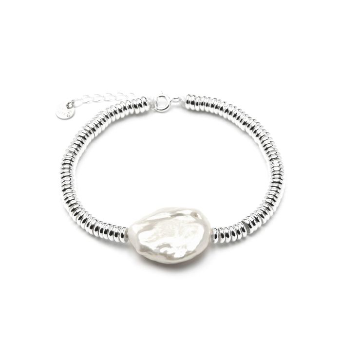 Bracelet - Luxenter - Siever - Argent 925 - Plaqué Rhodium - Perle Blanche