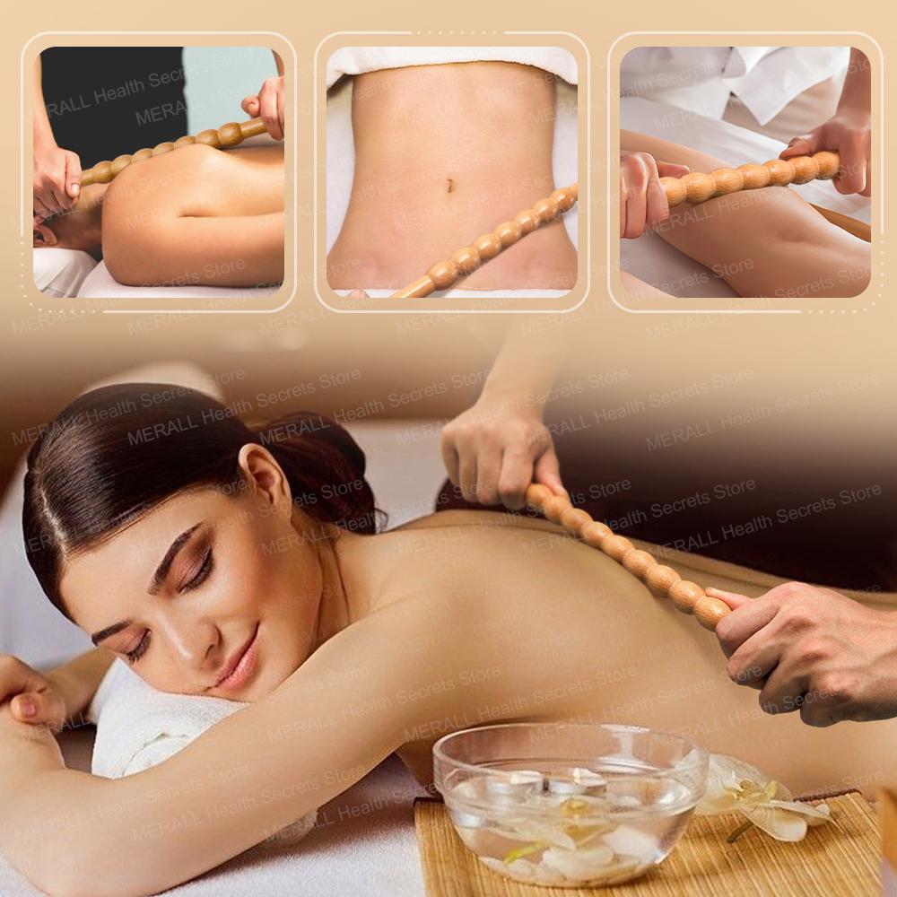 Bambus Guasha Massagestab Natürlicher Bambus Massagestab Set Holztherapie Anti-Cellulite Schmerzlinderung Schabemassagegerät Entspannung