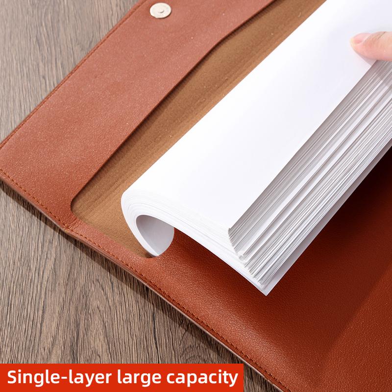 Faux Leather Document Bag, Business Information Bag, A4 Folder, School and Office Supplies, Storage Bag