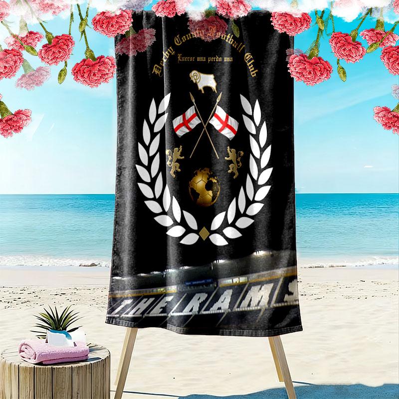 Derby County Beach Towel, Large Soft Quick Dry Towel for Beach Camping Swimming
