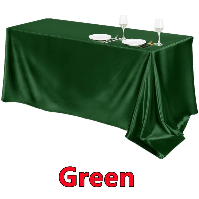 Rectangle Satin Tablecloth,Silkly Soft Solid Color Table Cover For Dining Room Wedding Party Banquet Supplies Dinner Tablecloths