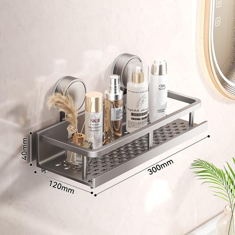 No-Drill Suction Cup Bathroom Shelf for Toiletries and Cosmetics