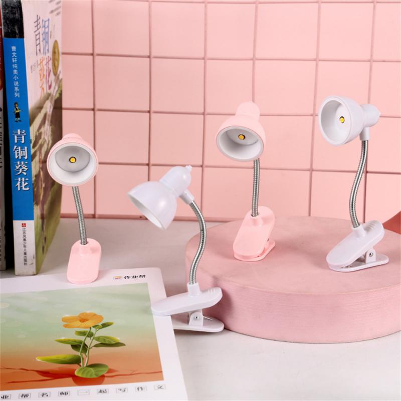 Reading Lamp Mini Abs Table Lamp Clip Design Lr41 Three Pieces Night Lights Home 12.5x5cm Book Light Student Desk Lamp Bedside