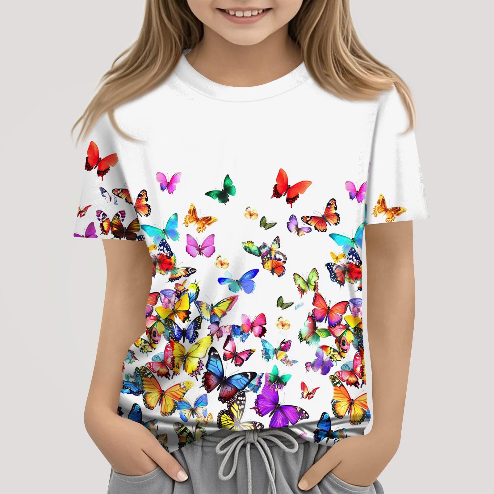 

Футболки для малюків, дівчаток, хлопчиків, дитячі футболки з принтом і короткими рукавами для хлопчиків і дівчаток 140 білий