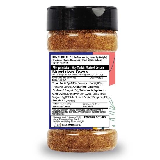 SARANZ Chinese 5 Spice Mix Exotic Seasoning | Like Pizzas, Burger, Chowmein, Tacos, Burritos & Pastas | Perfect for Snacks (100 Grams Sprinkler Jar)
