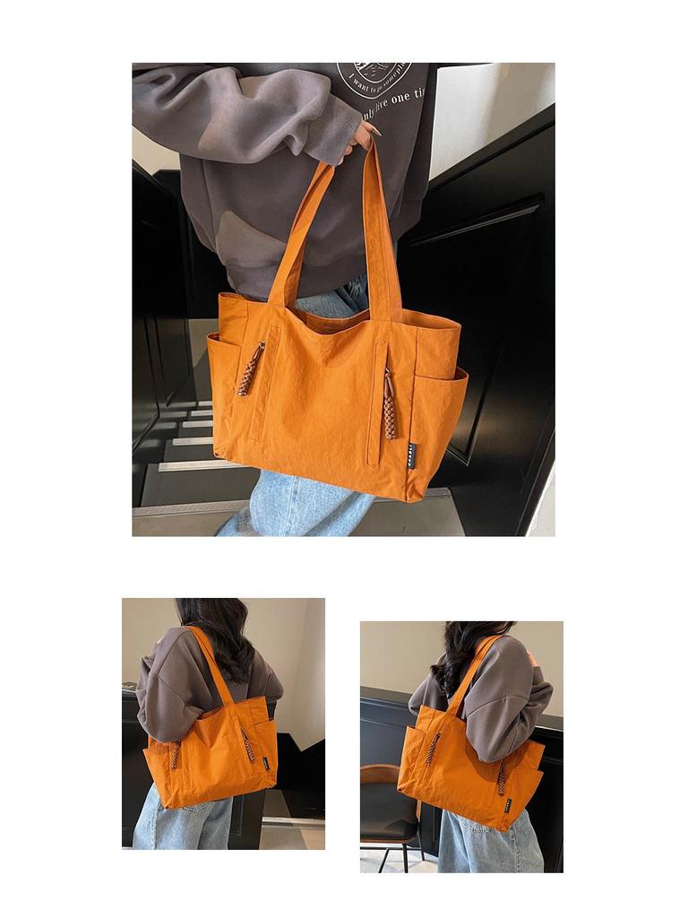 Japanese-Style Waterproof Nylon Minimalist Shoulder Bag for Women - Large Capacity Commuter Tote