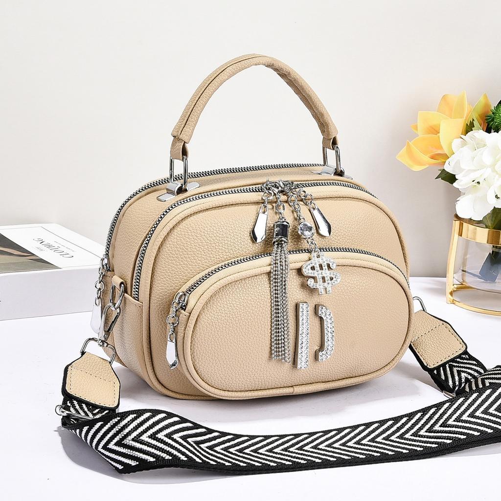 Neue Einfache Pendler-Kleine Quadratische Tasche mit Großer Kapazität Lychee-Narbung Praktische Ein-Schulter Schräg Umhängetasche Trend Damen Tasche