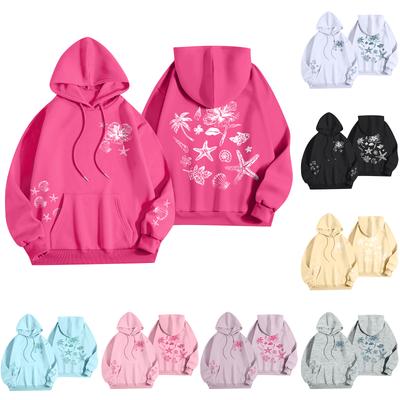 Women's Fashion Women's Lightweight Long Sleeve Pullover With Pockets Preppy Graphic Hoodie