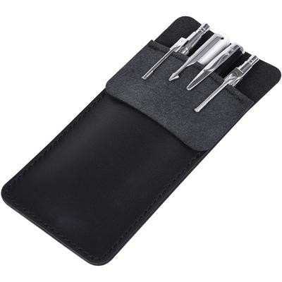 Wisdompro Genuine Leather Chest Pocket Pen Pocket for Dress Shirts and White Prevents Ink Leaks and 1 Black Case, Protector/Guard Coats, Staining,