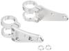 POSH FAITH Motorcycle Machined Long Headlight Clamp 35mm Fork Stay, 2-Circle Type, Diameter, Silver, 010048-03